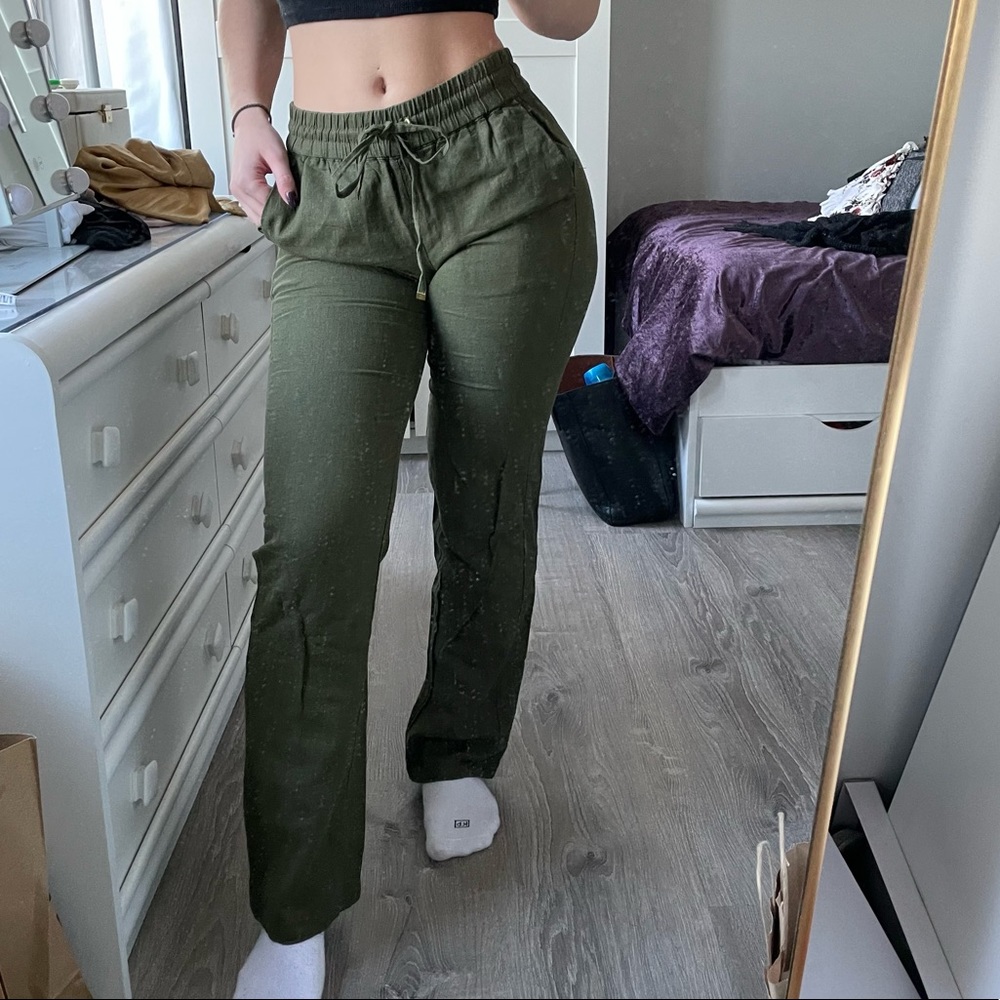 Fashionnova Olive Green Pants